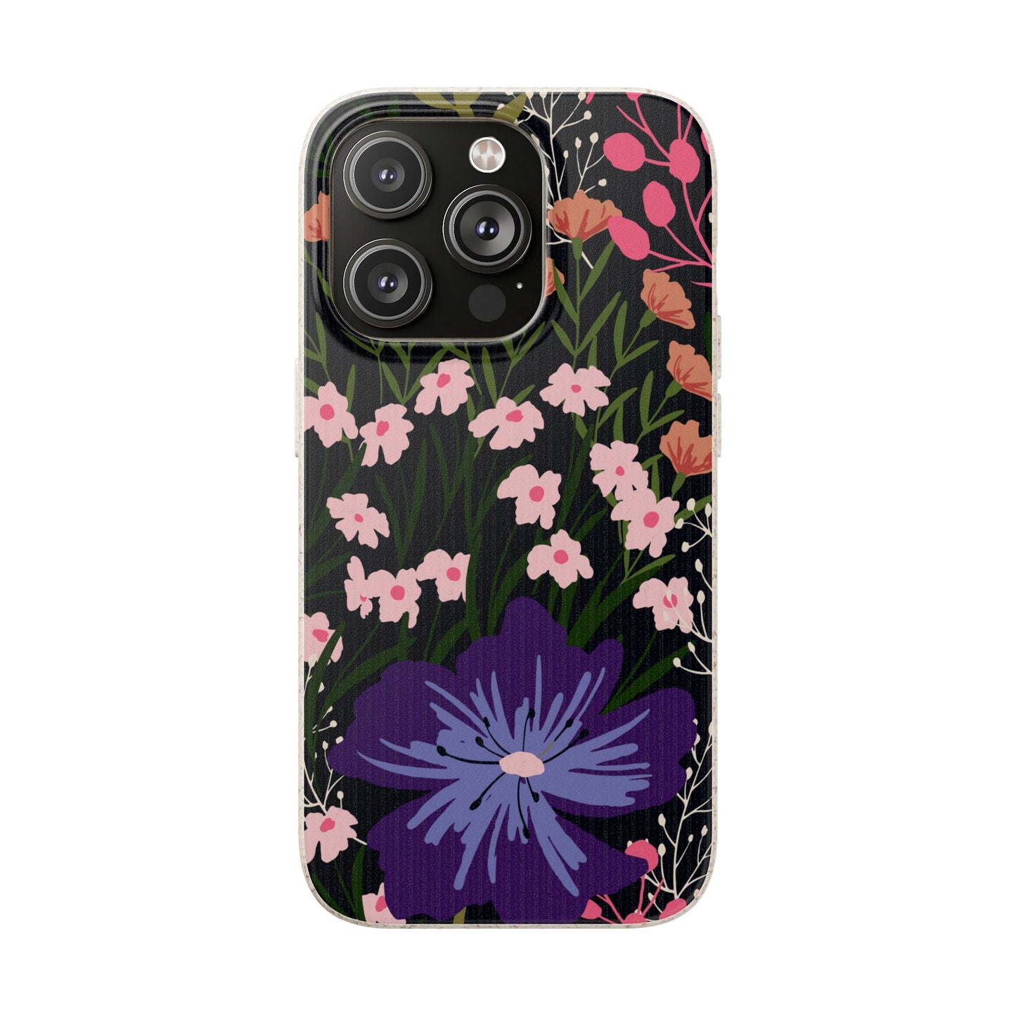 Floral Biodegradable Phone Case — Purple Wildflower Eco Phone Cover
