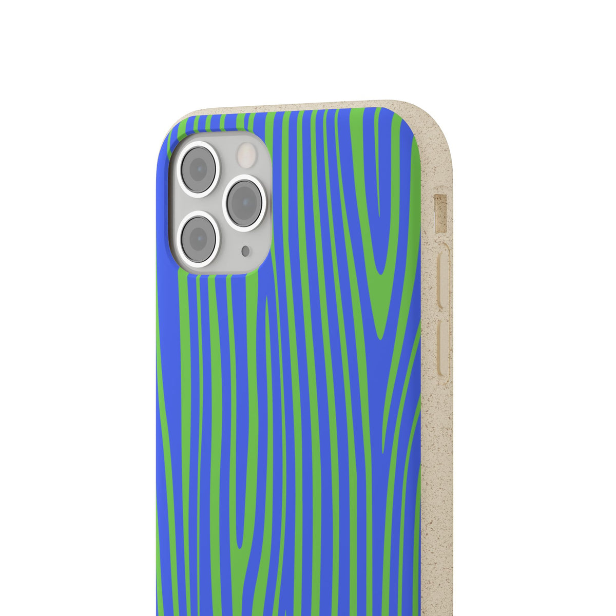 Eco Woodgrain Phone Case — Biodegradable Blue & Green Pattern