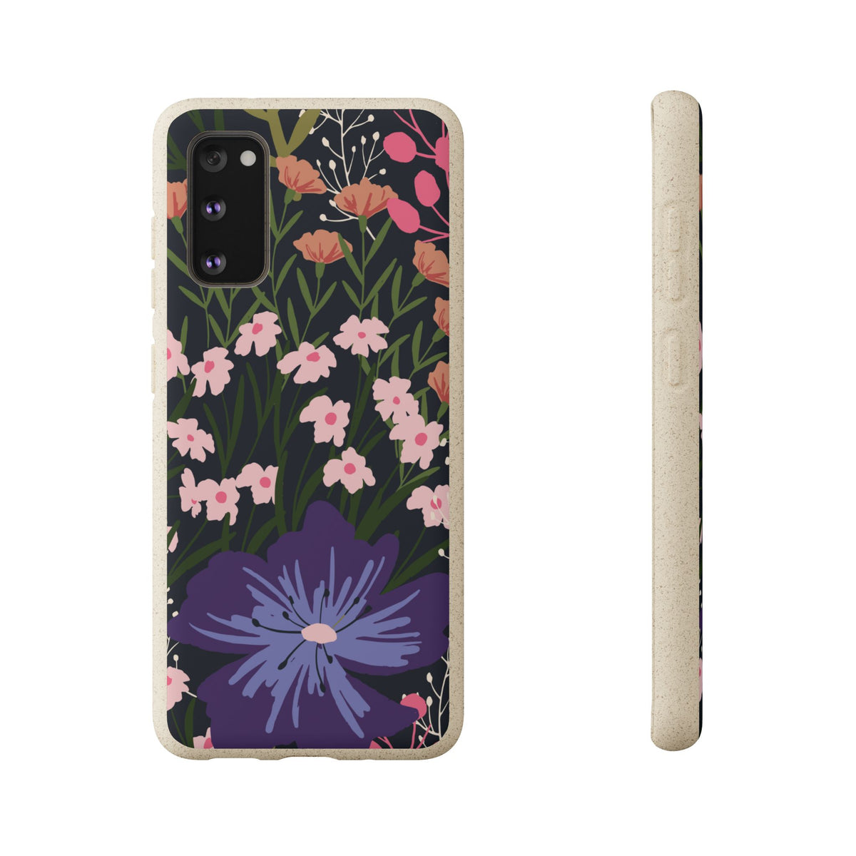 Floral Biodegradable Phone Case — Purple Wildflower Eco Phone Cover