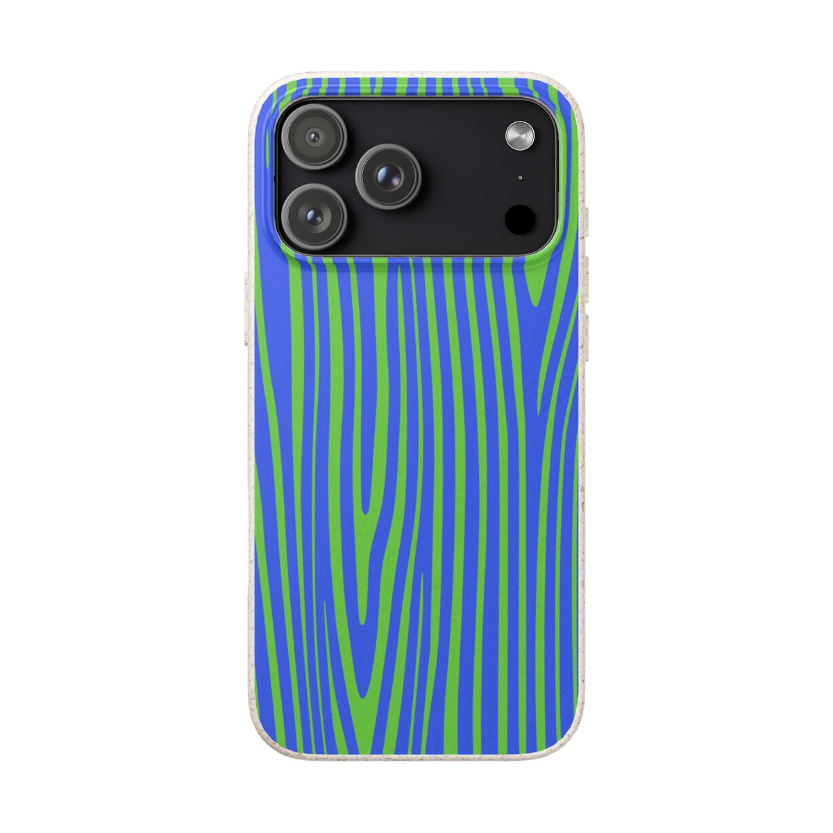 Eco Woodgrain Phone Case — Biodegradable Blue & Green Pattern