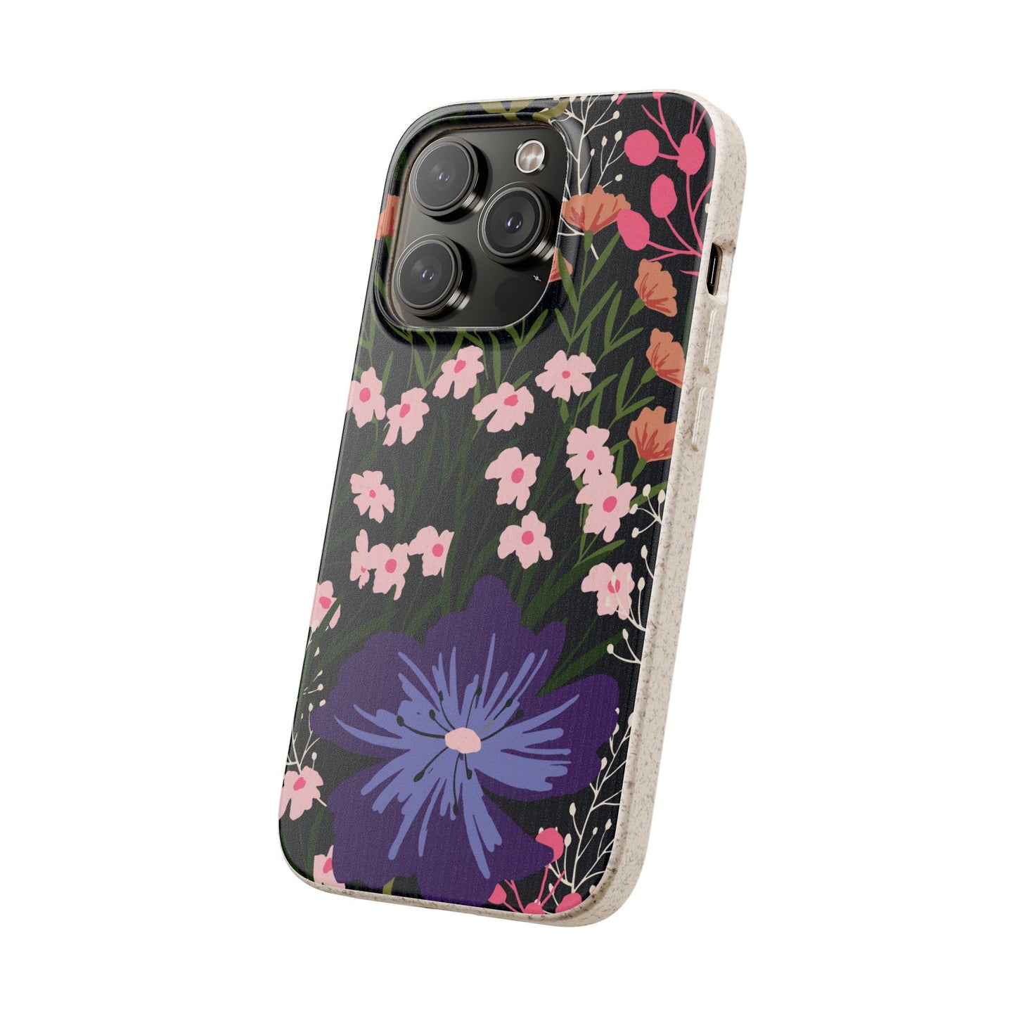 Floral Biodegradable Phone Case — Purple Wildflower Eco Phone Cover