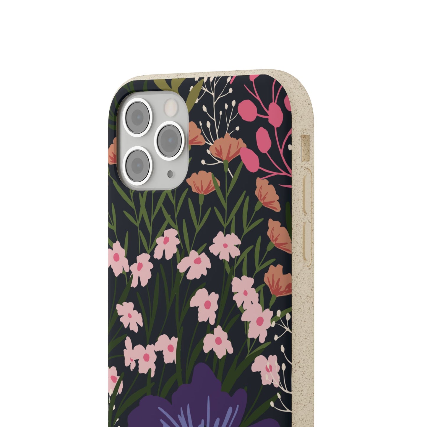 Floral Biodegradable Phone Case — Purple Wildflower Eco Phone Cover
