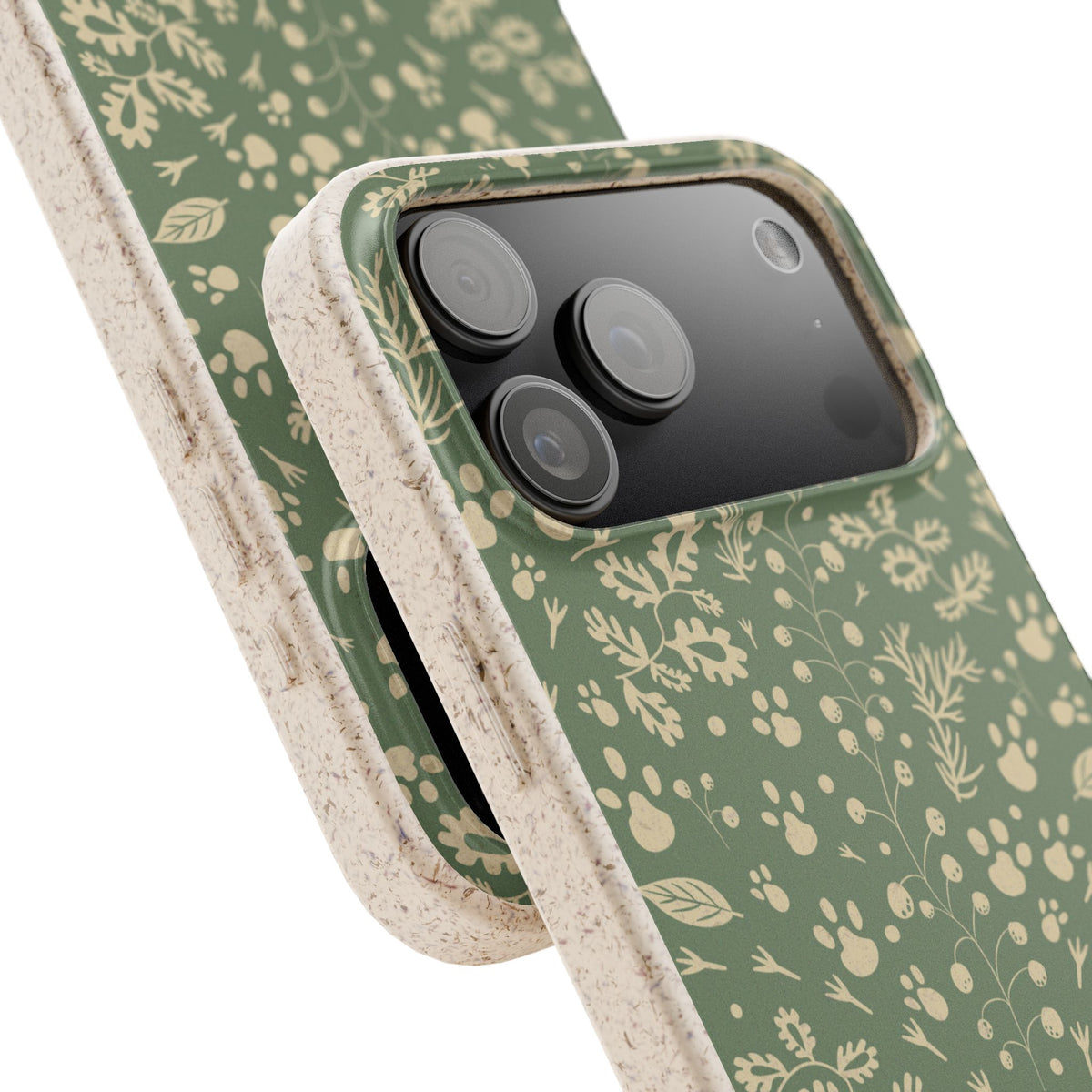 Biodegradable Floral Phone Case — Eco-Friendly Pleasant Green Wildflower Protection
