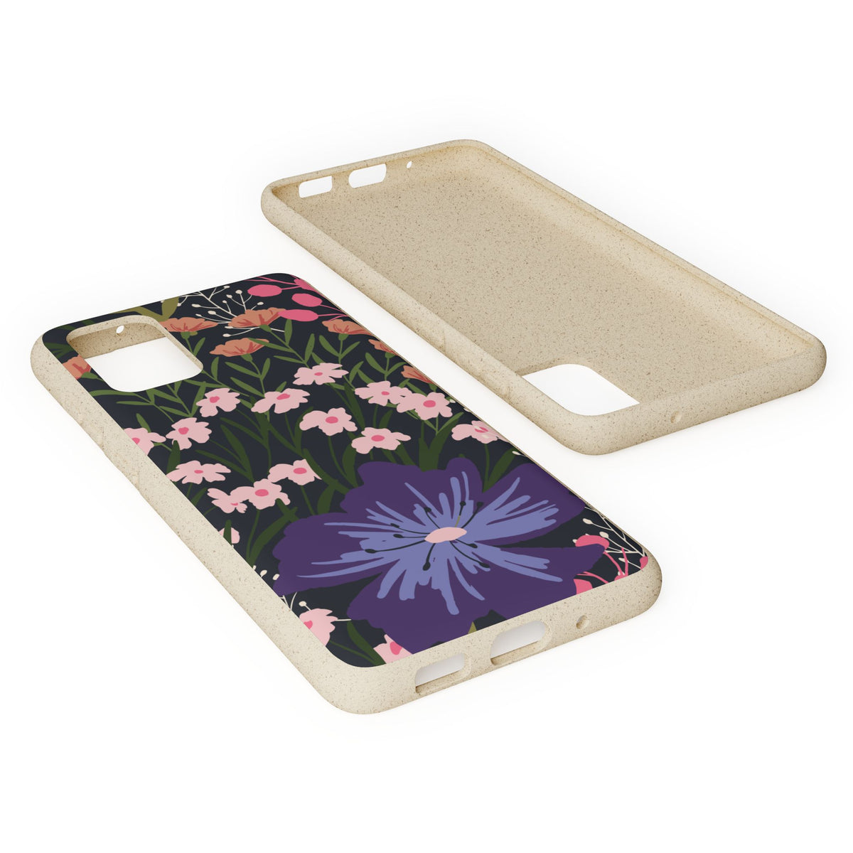 Floral Biodegradable Phone Case — Purple Wildflower Eco Phone Cover