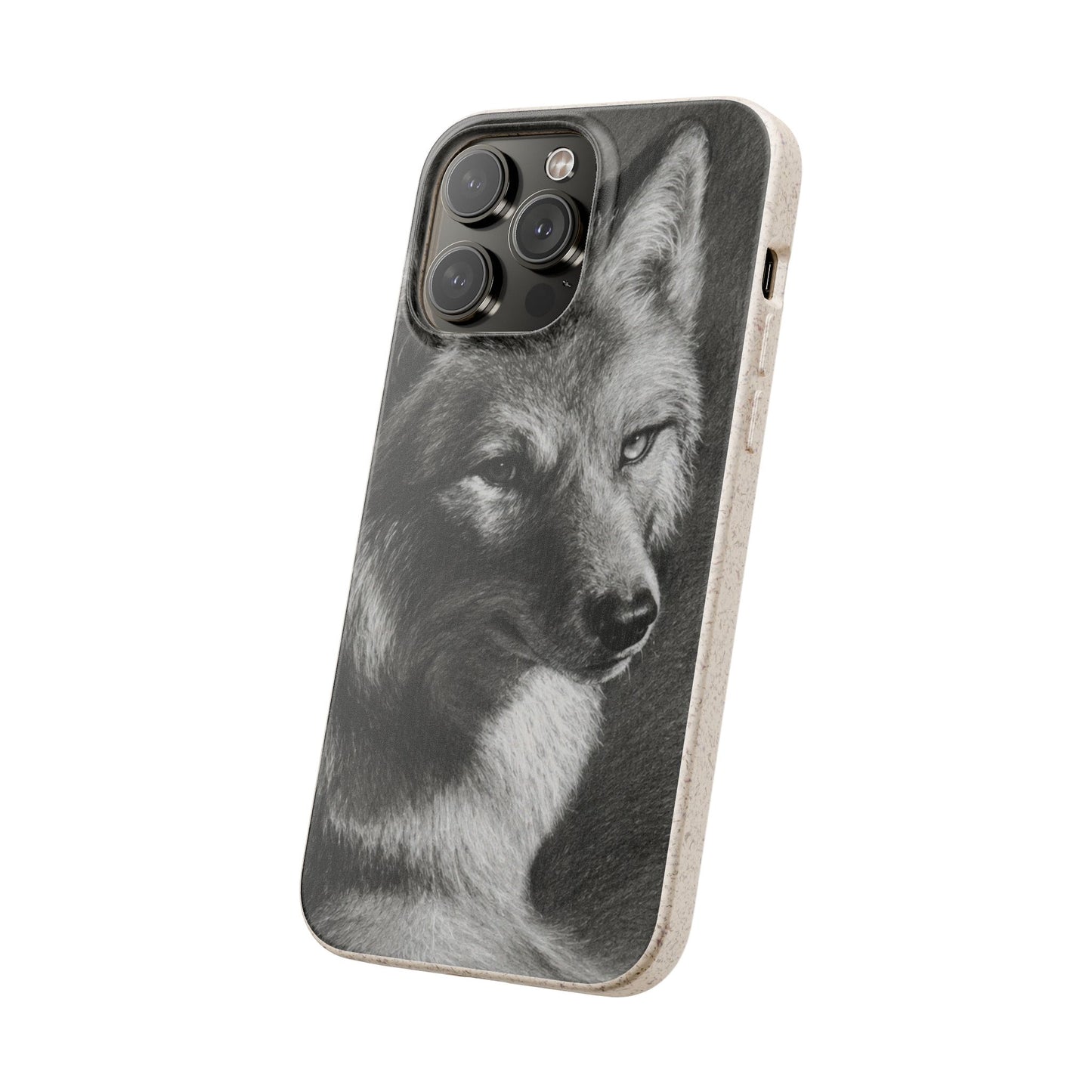 Wolf Portrait Biodegradable Phone Case — Eco-Friendly iPhone Cover