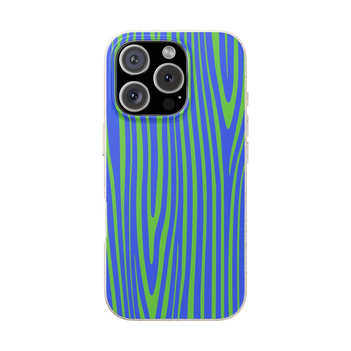 Eco Woodgrain Phone Case — Biodegradable Blue & Green Pattern