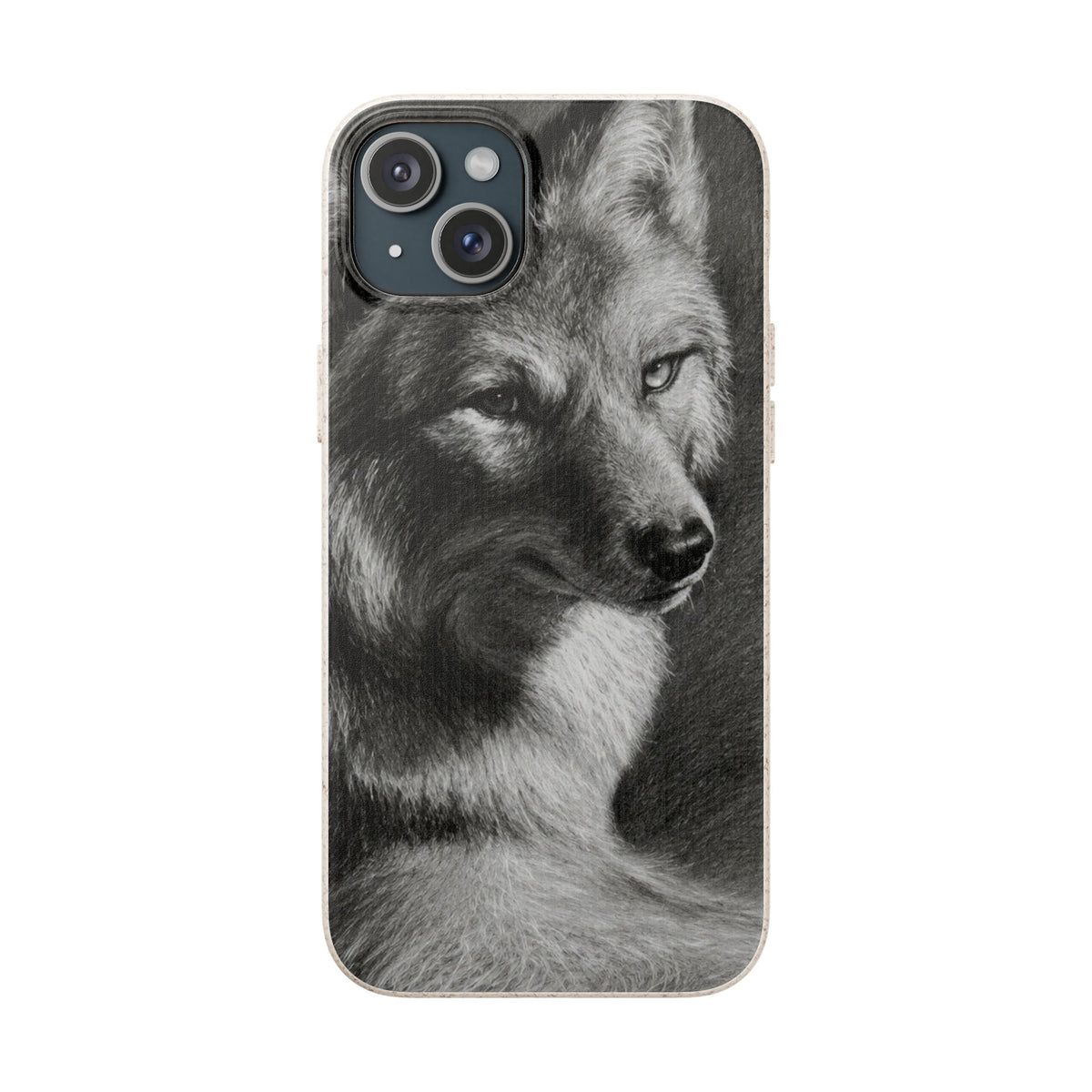 Wolf Portrait Biodegradable Phone Case — Eco-Friendly iPhone Cover