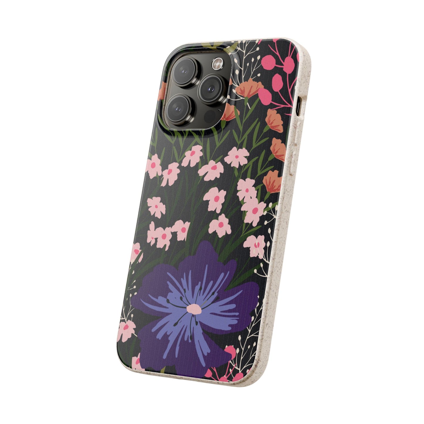 Floral Biodegradable Phone Case — Purple Wildflower Eco Phone Cover