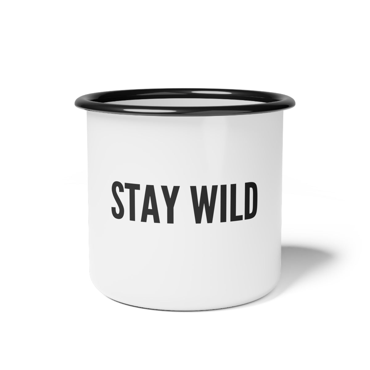 Stay Wild Enamel Camp Cup — Rustic Outdoor Coffee Mug for Camping & Adventure
