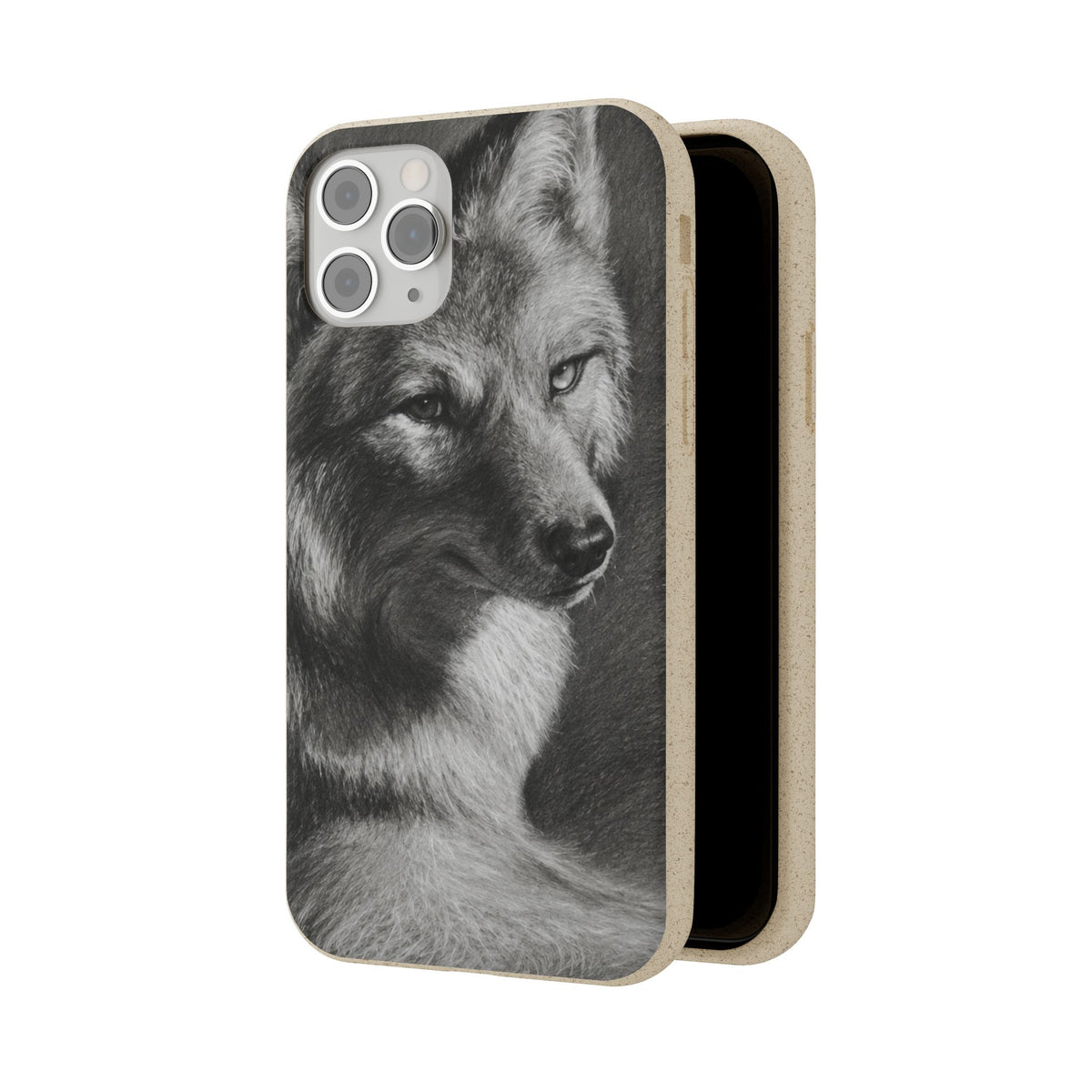 Wolf Portrait Biodegradable Phone Case — Eco-Friendly iPhone Cover
