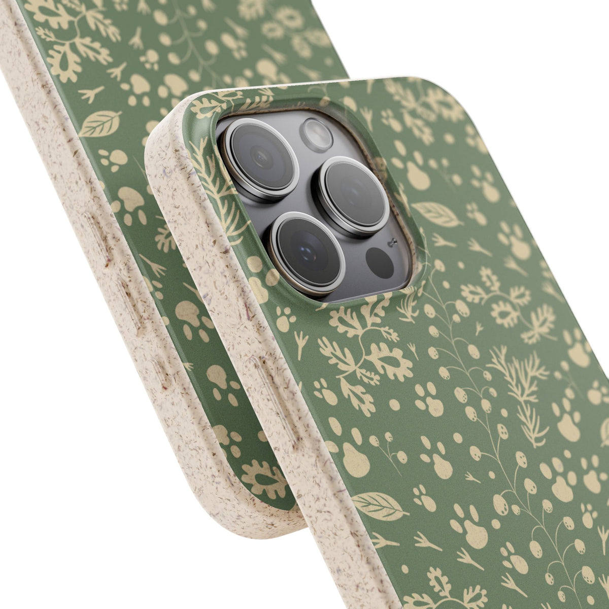 Biodegradable Floral Phone Case — Eco-Friendly Pleasant Green Wildflower Protection