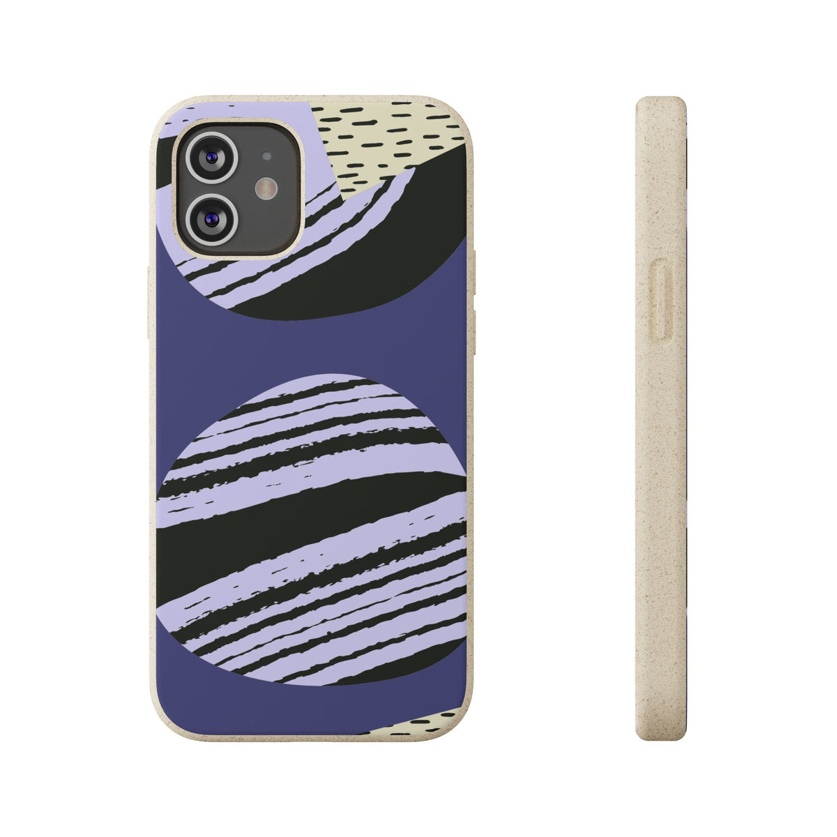 Biodegradable Phone Case — Abstract Striped Circles Eco Cover