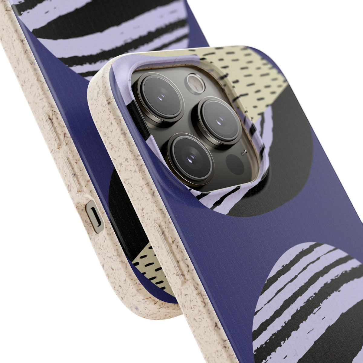 Biodegradable Phone Case — Abstract Striped Circles Eco Cover