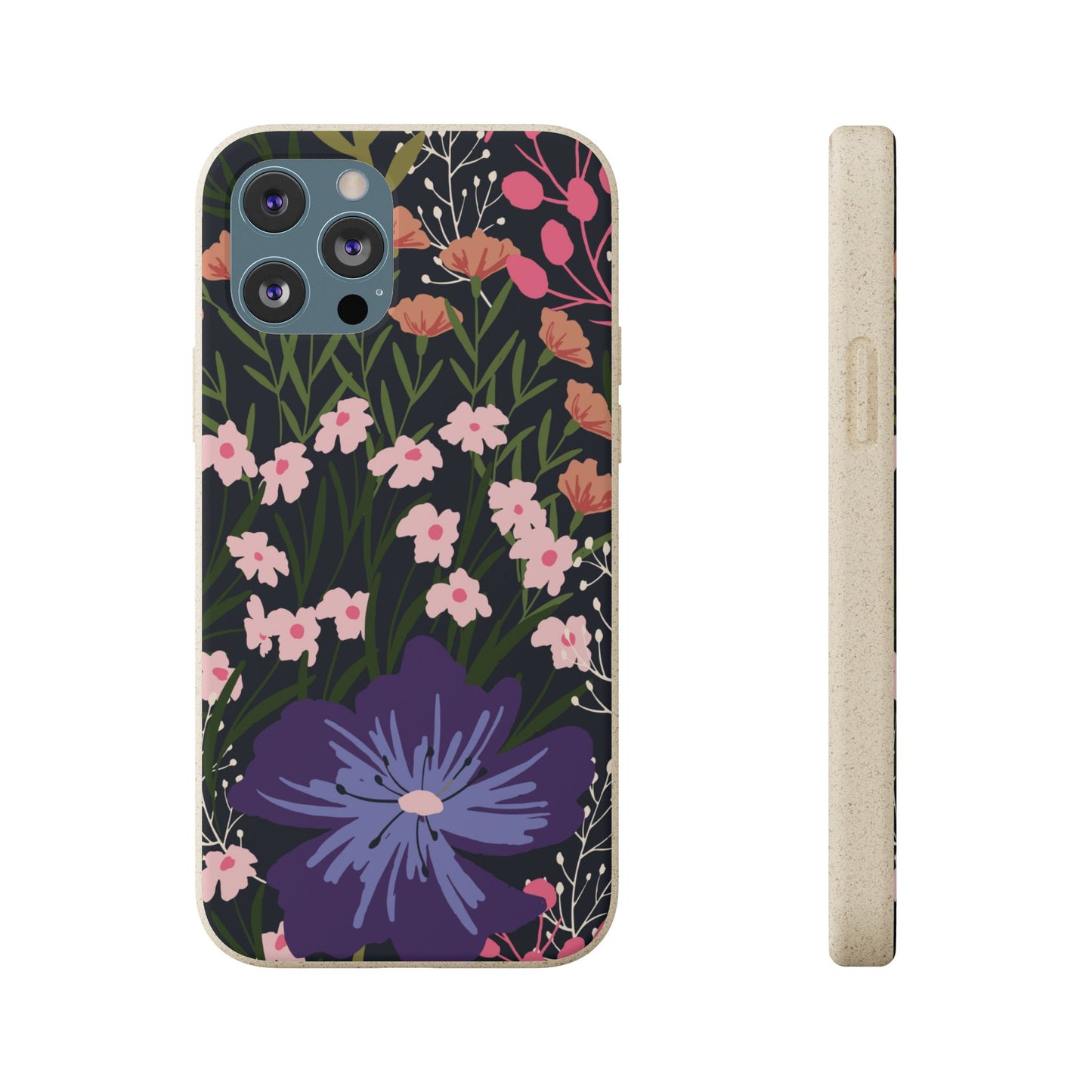 Floral Biodegradable Phone Case — Purple Wildflower Eco Phone Cover