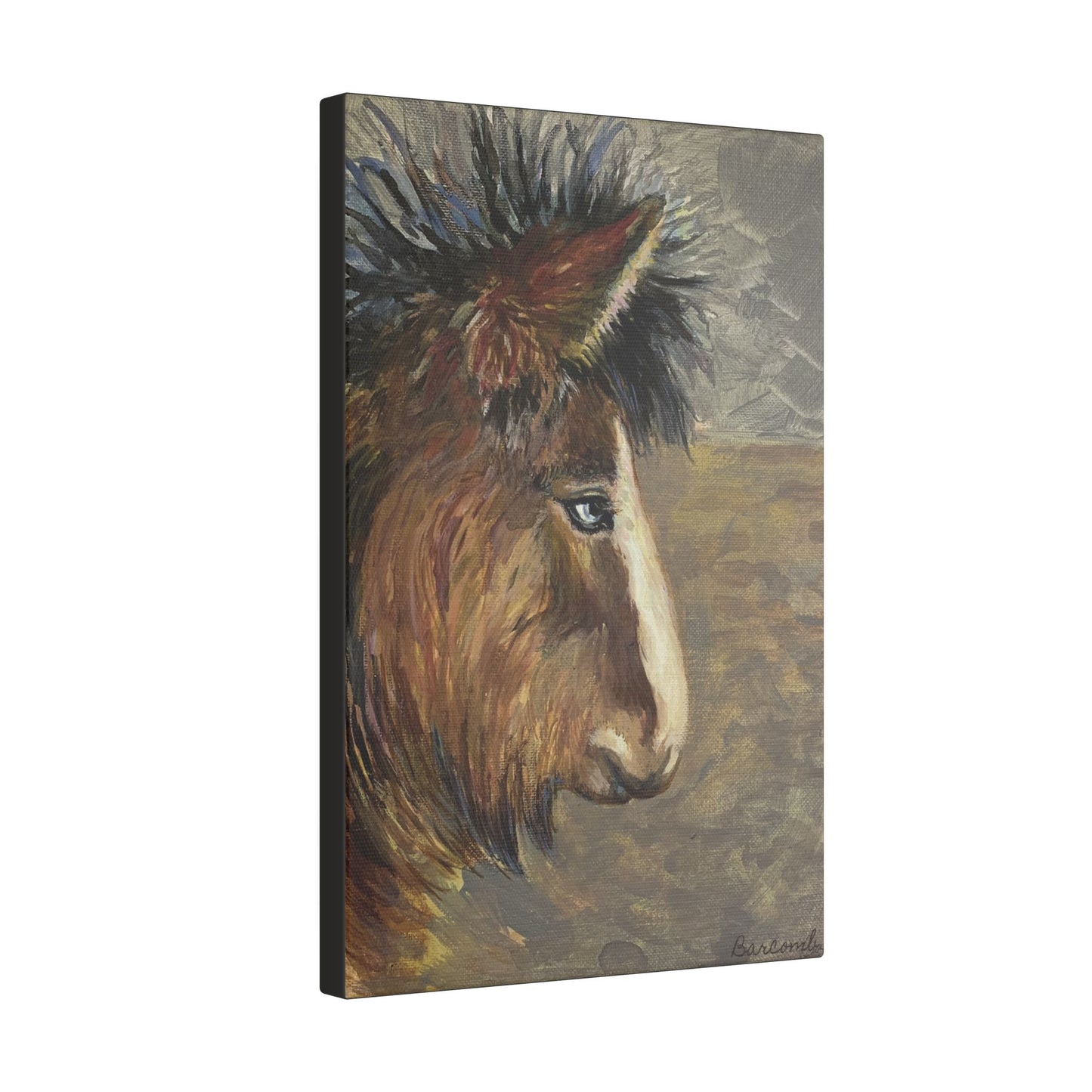 Rustic Icelandic Horse Portrait - Eco-Friendly Canvas