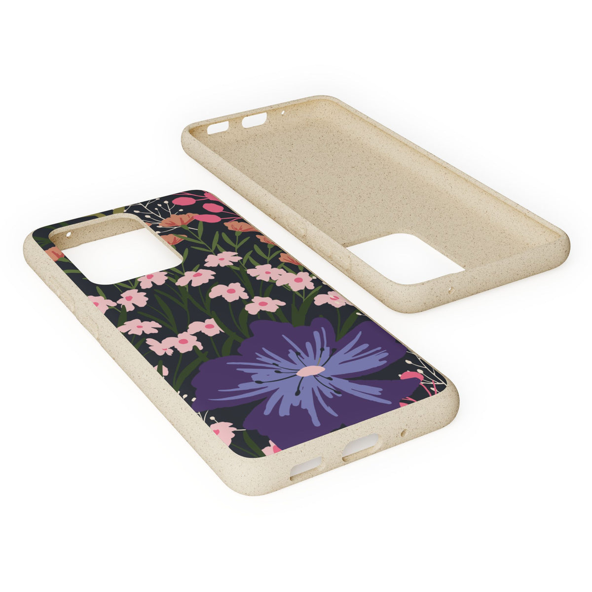 Floral Biodegradable Phone Case — Purple Wildflower Eco Phone Cover