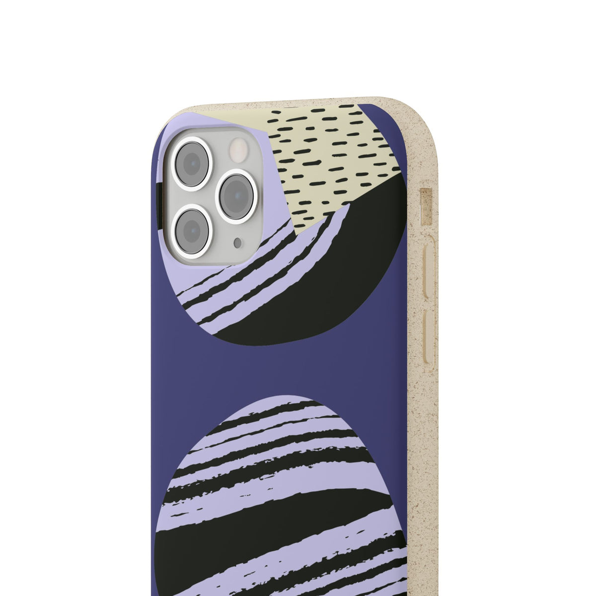 Biodegradable Phone Case — Abstract Striped Circles Eco Cover