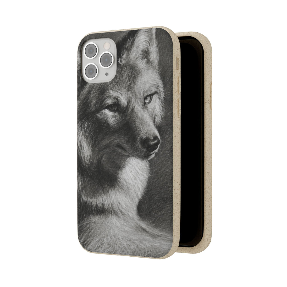 Wolf Portrait Biodegradable Phone Case — Eco-Friendly iPhone Cover