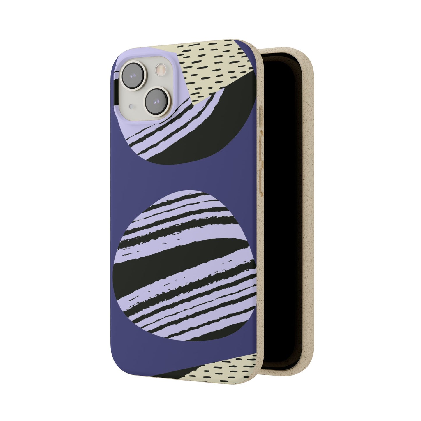 Biodegradable Phone Case — Abstract Striped Circles Eco Cover