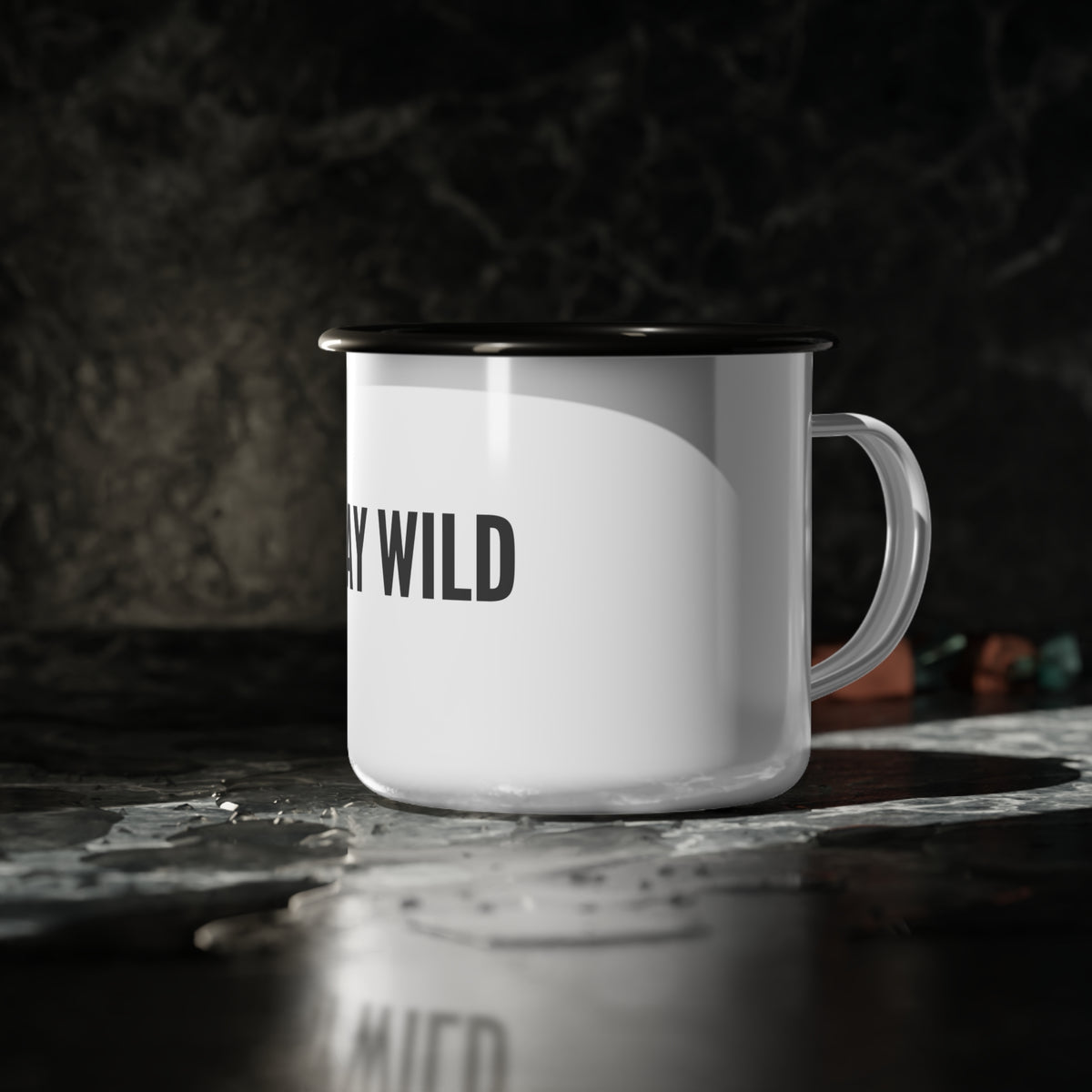 Stay Wild Enamel Camp Cup — Rustic Outdoor Coffee Mug for Camping & Adventure