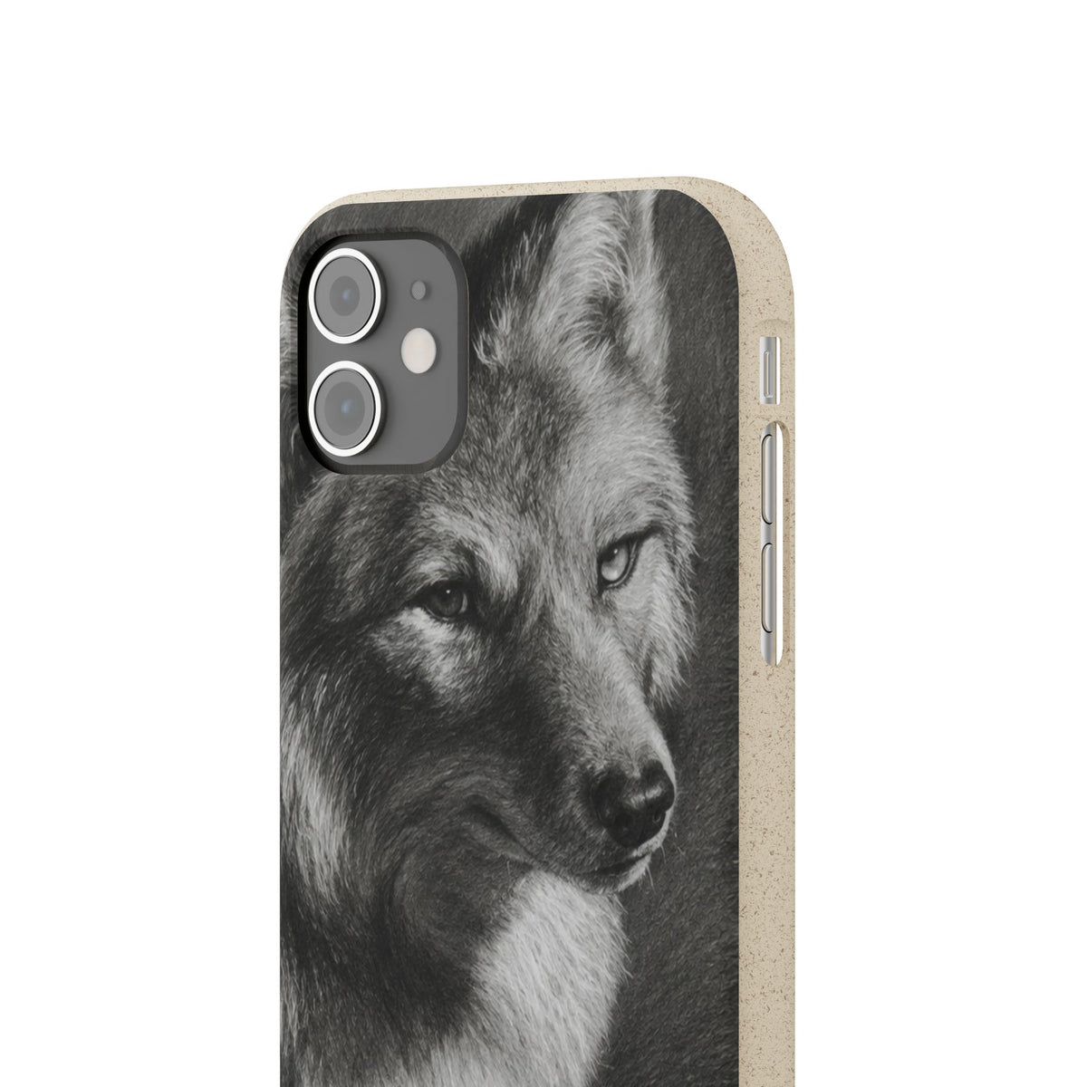 Wolf Portrait Biodegradable Phone Case — Eco-Friendly iPhone Cover