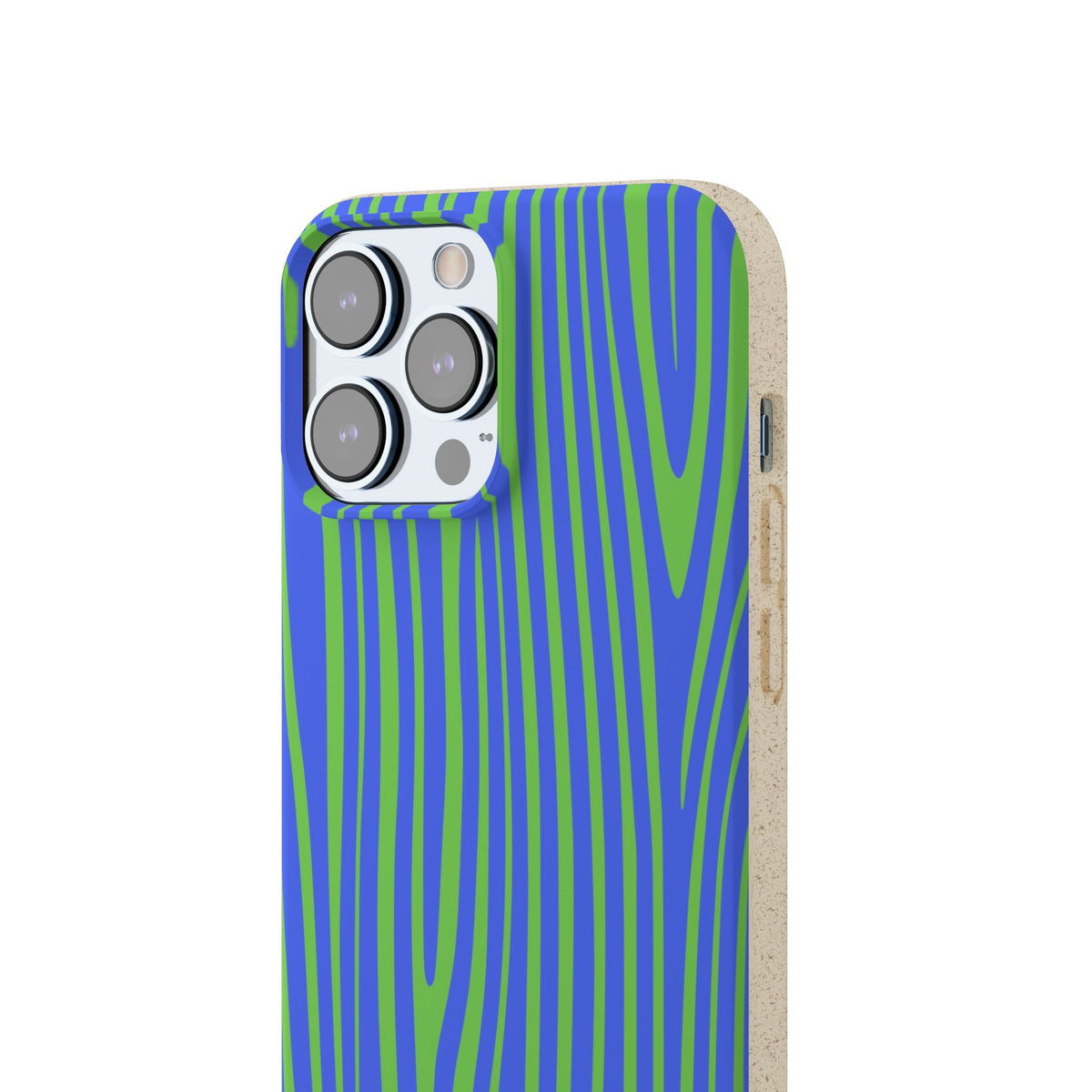 Eco Woodgrain Phone Case — Biodegradable Blue & Green Pattern