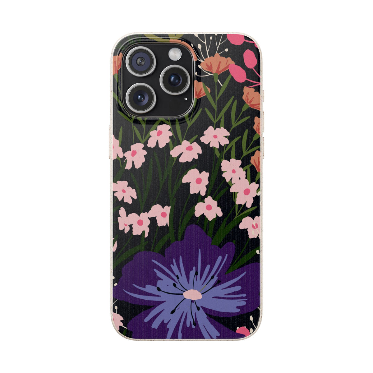 Floral Biodegradable Phone Case — Purple Wildflower Eco Phone Cover