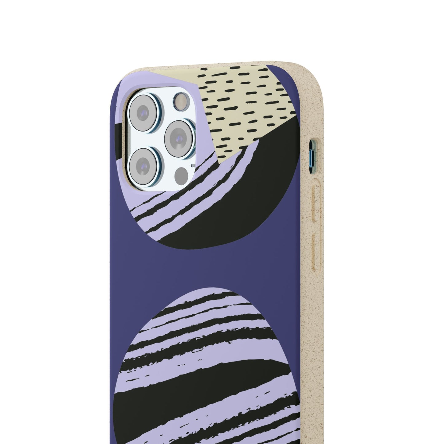 Biodegradable Phone Case — Abstract Striped Circles Eco Cover