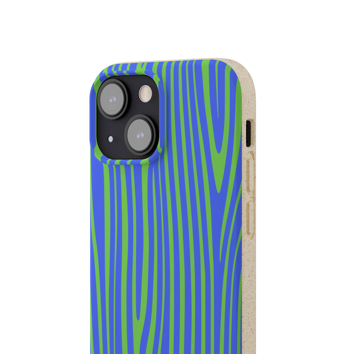 Eco Woodgrain Phone Case — Biodegradable Blue & Green Pattern