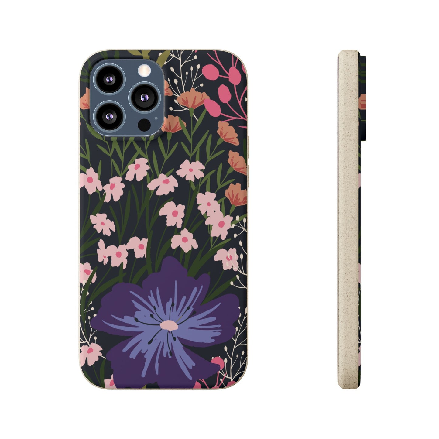 Floral Biodegradable Phone Case — Purple Wildflower Eco Phone Cover