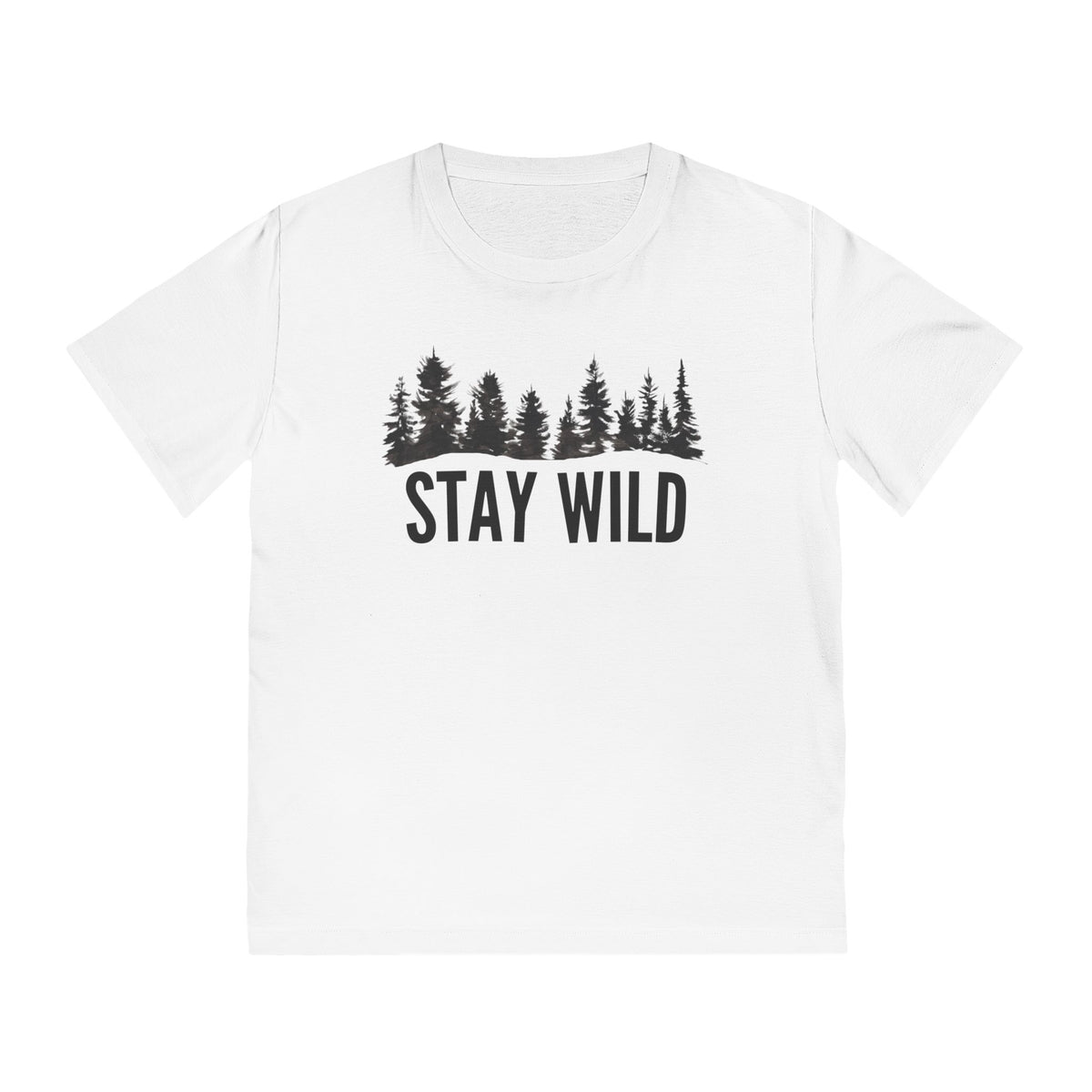 Stay Wild Alpine Graphic Tee – 100% Organic Cotton Minimalist Shirt