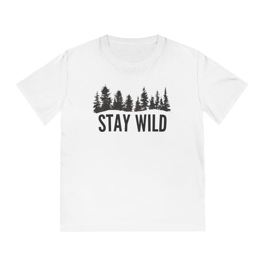 Stay Wild Alpine Graphic Tee – 100% Organic Cotton Minimalist Shirt