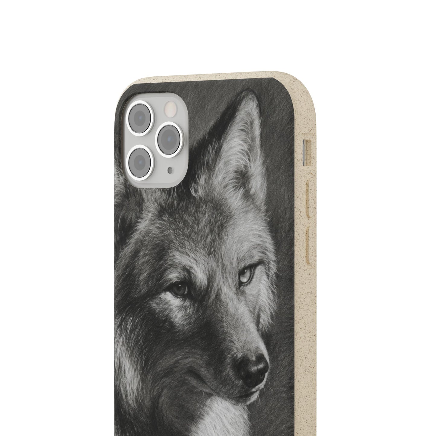 Wolf Portrait Biodegradable Phone Case — Eco-Friendly iPhone Cover