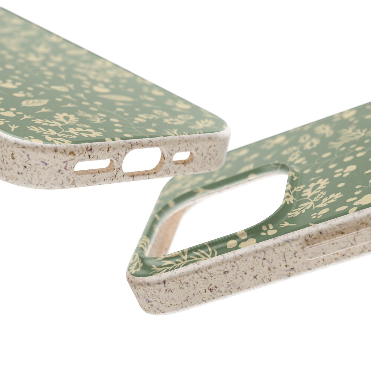 Biodegradable Floral Phone Case — Eco-Friendly Pleasant Green Wildflower Protection