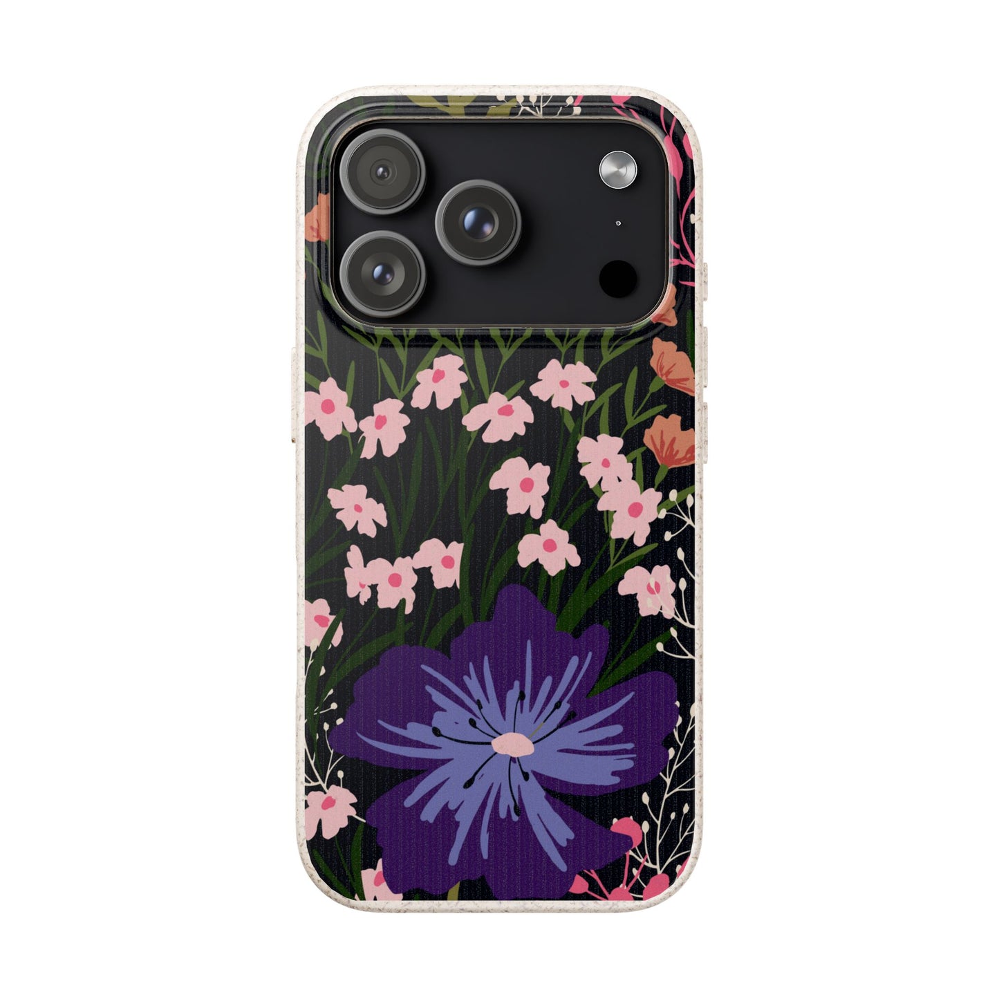 Floral Biodegradable Phone Case — Purple Wildflower Eco Phone Cover
