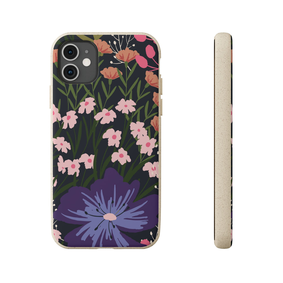 Floral Biodegradable Phone Case — Purple Wildflower Eco Phone Cover