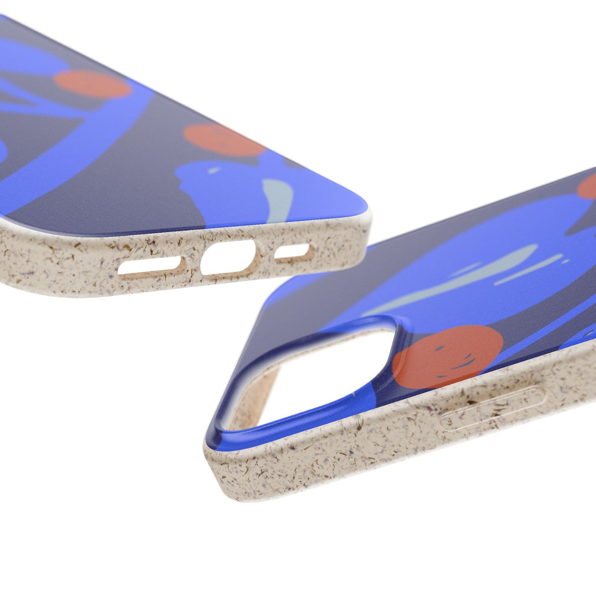 Biodegradable Phone Case — Bold Blue Abstract Floral Berry Design