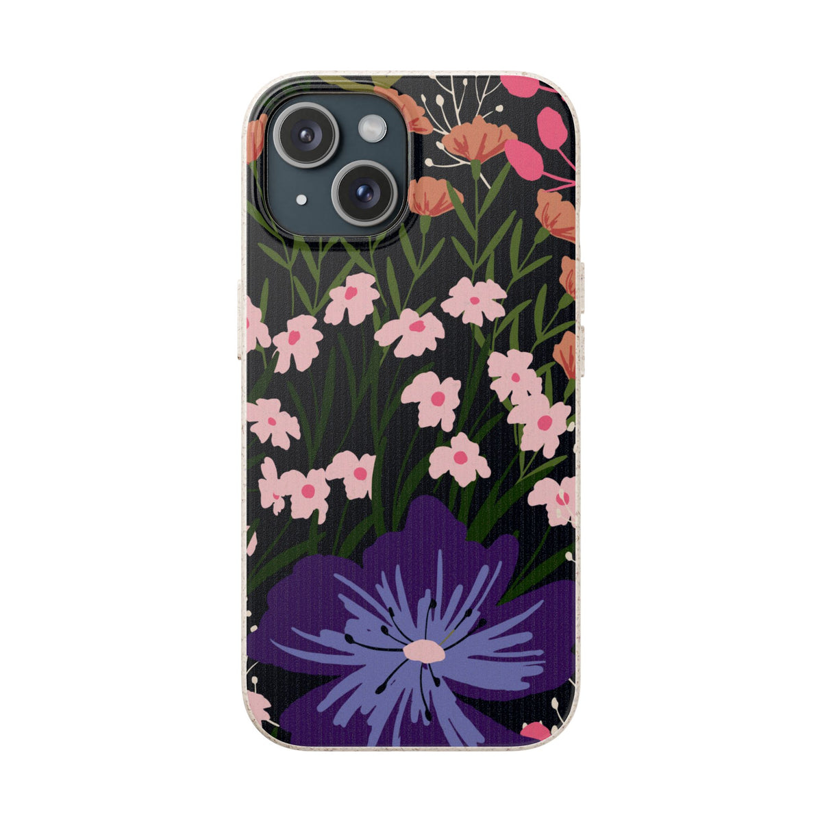 Floral Biodegradable Phone Case — Purple Wildflower Eco Phone Cover