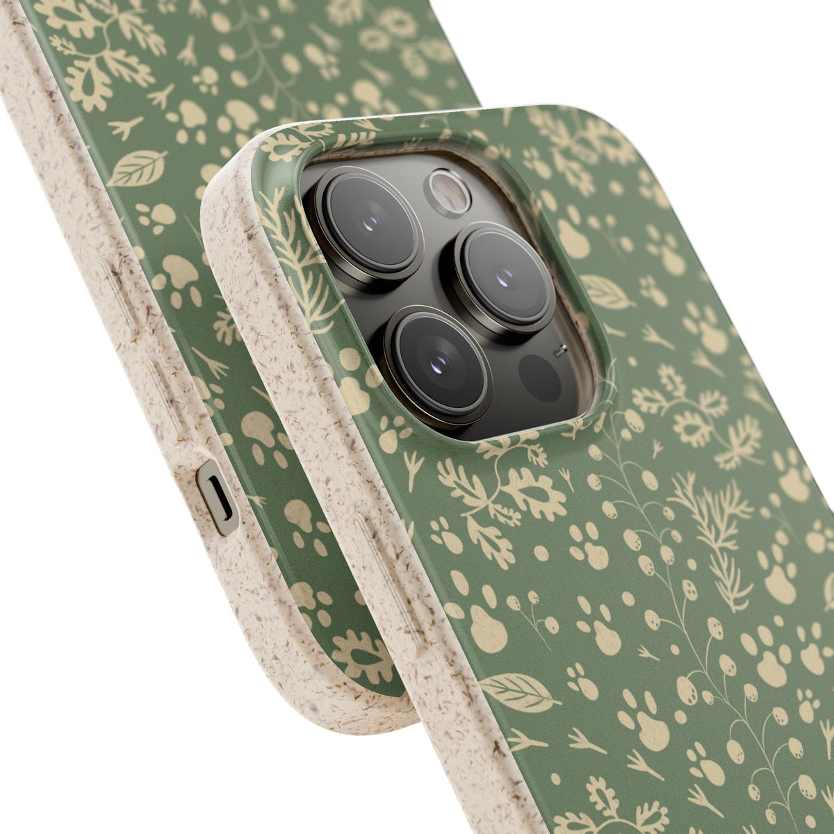 Biodegradable Floral Phone Case — Eco-Friendly Pleasant Green Wildflower Protection