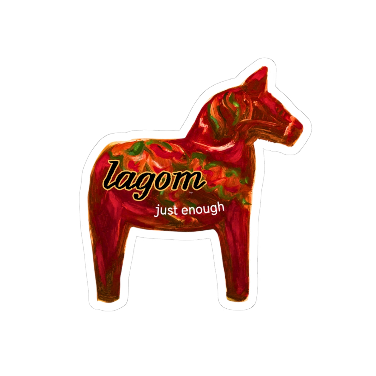 Midnight Birch Studio — "Lagom" Swedish Dala Horse Sticker