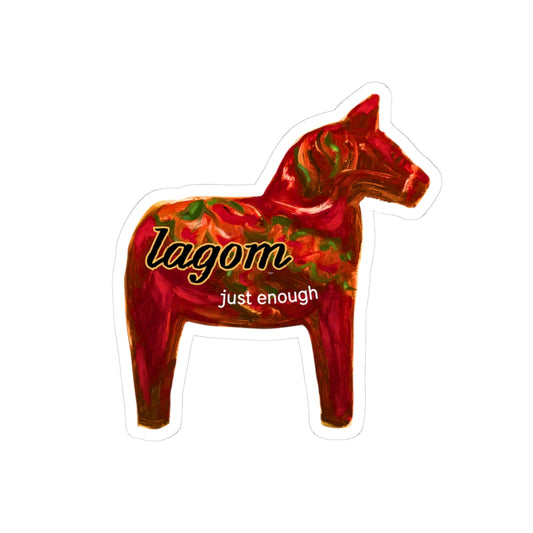 Midnight Birch Studio — "Lagom" Swedish Dala Horse Sticker