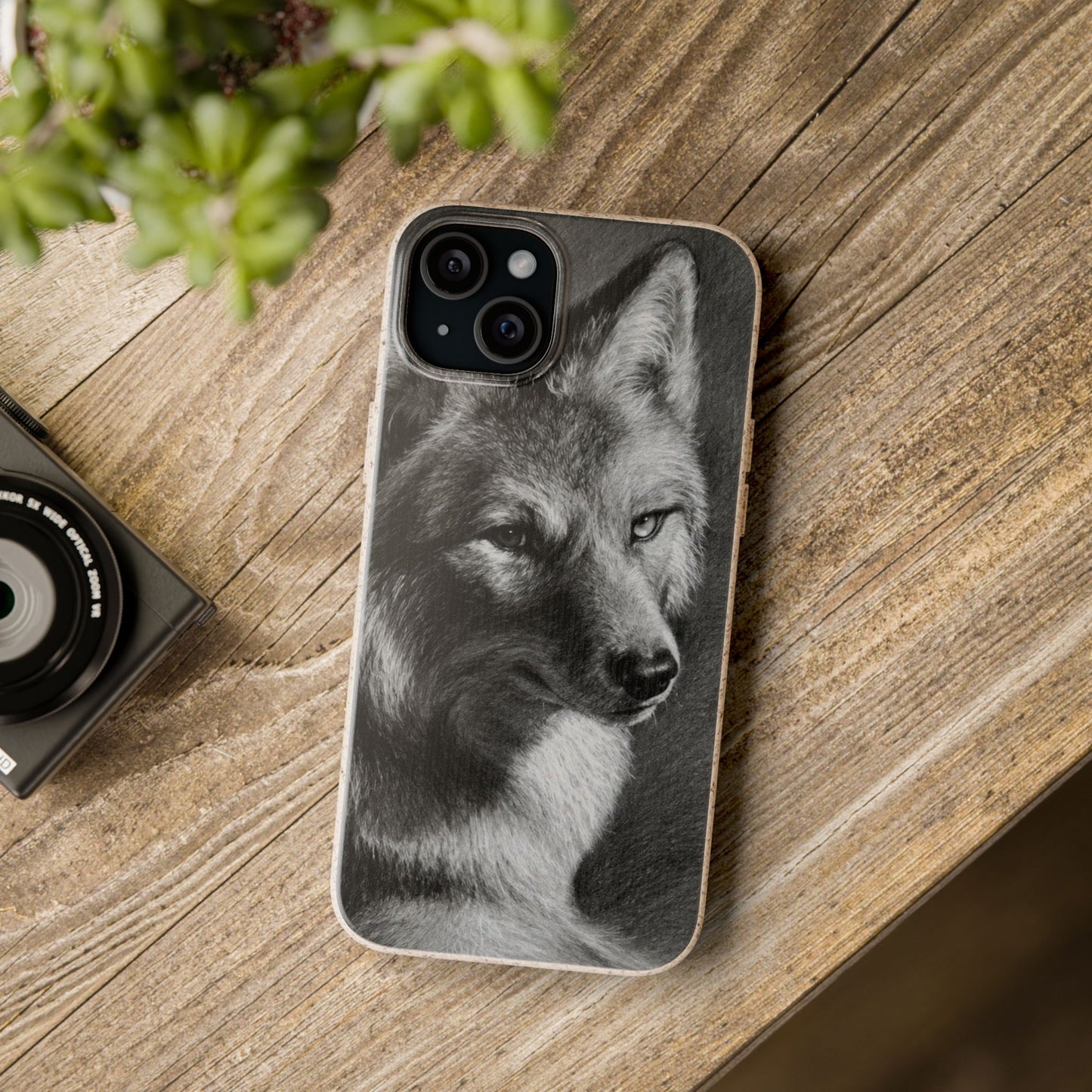 Wolf Portrait Biodegradable Phone Case — Eco-Friendly iPhone Cover
