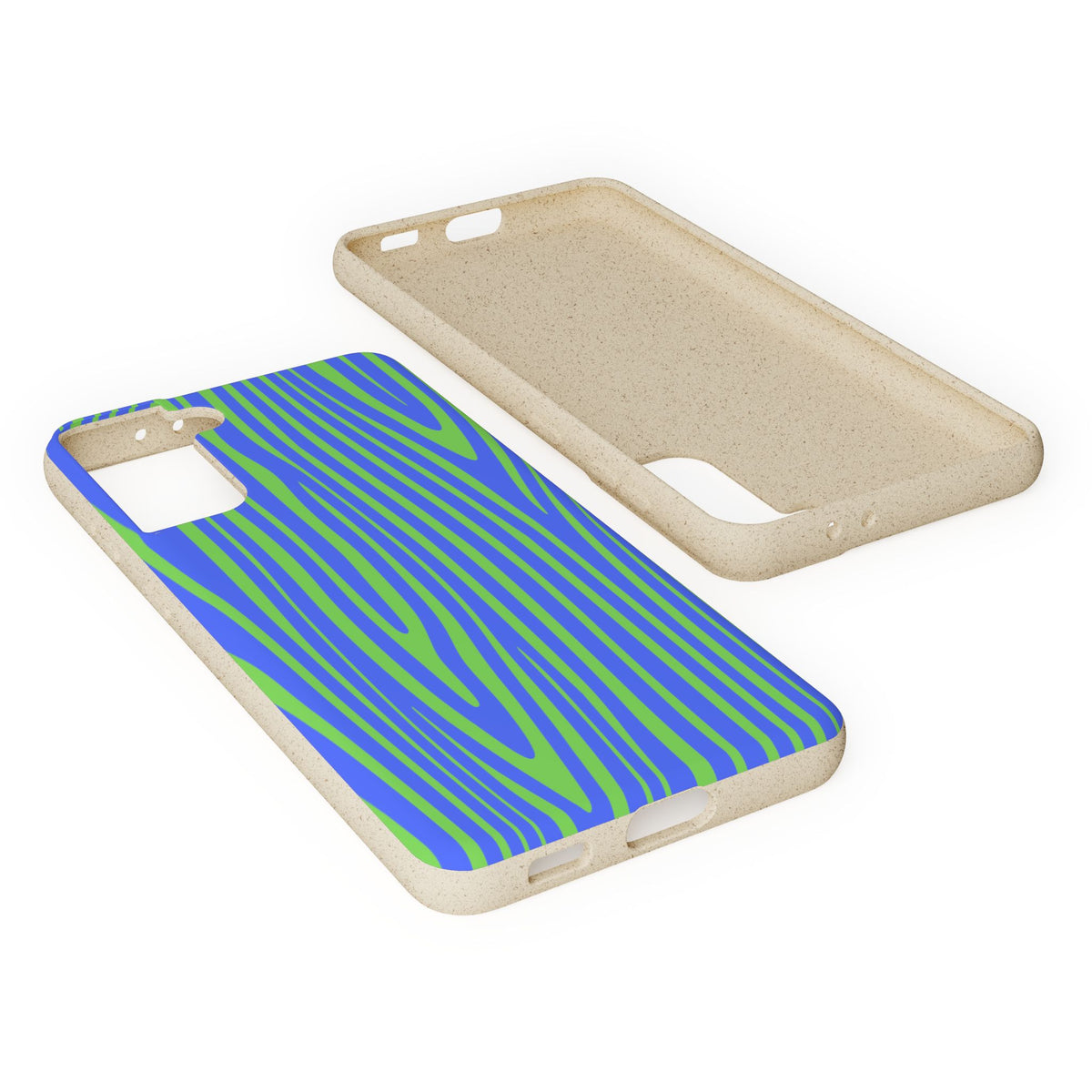 Eco Woodgrain Phone Case — Biodegradable Blue & Green Pattern