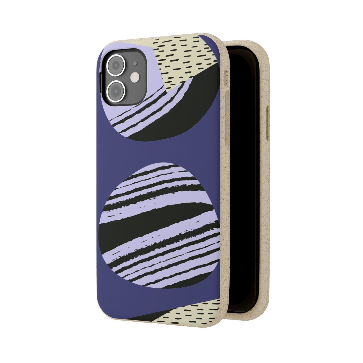 Biodegradable Phone Case — Abstract Striped Circles Eco Cover
