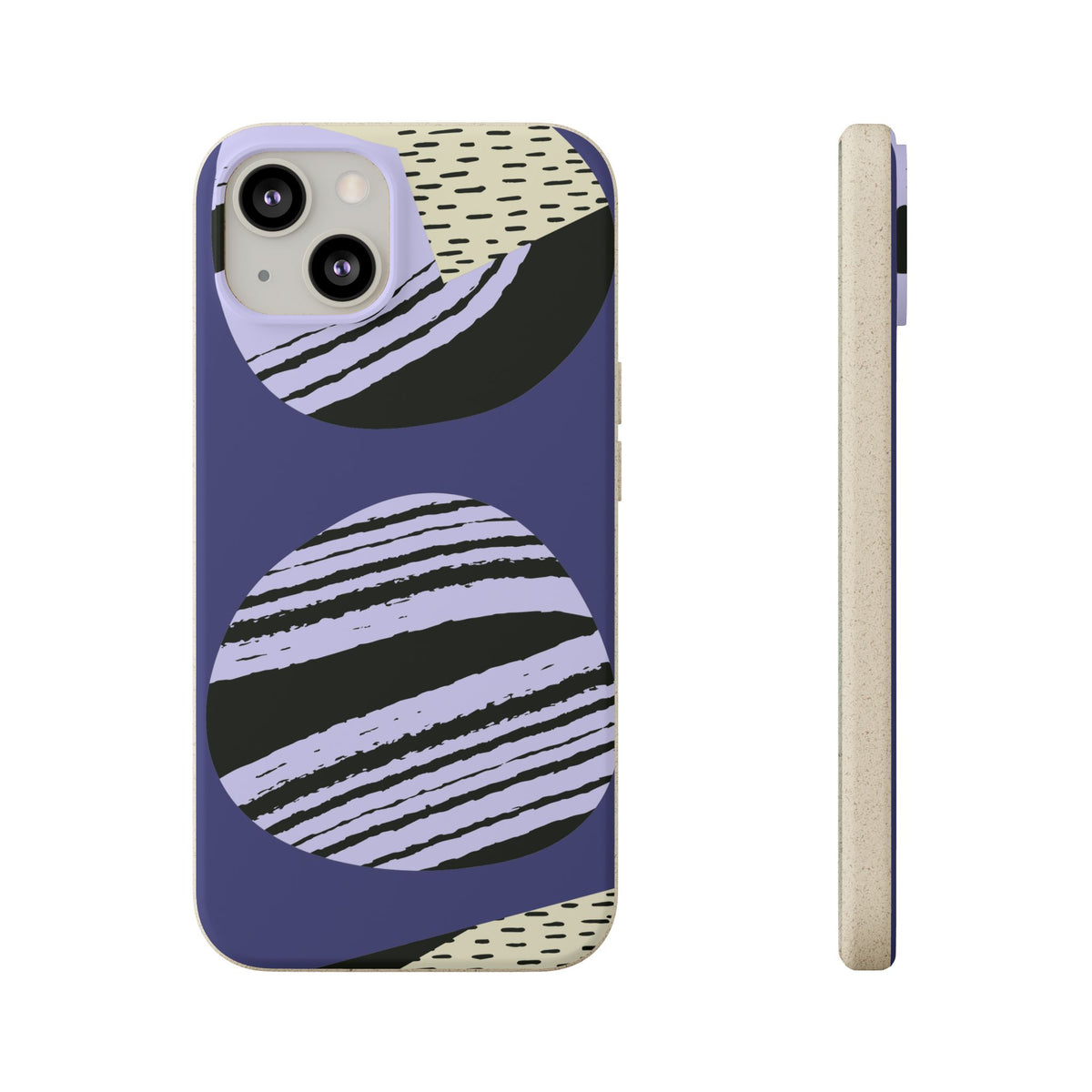 Biodegradable Phone Case — Abstract Striped Circles Eco Cover