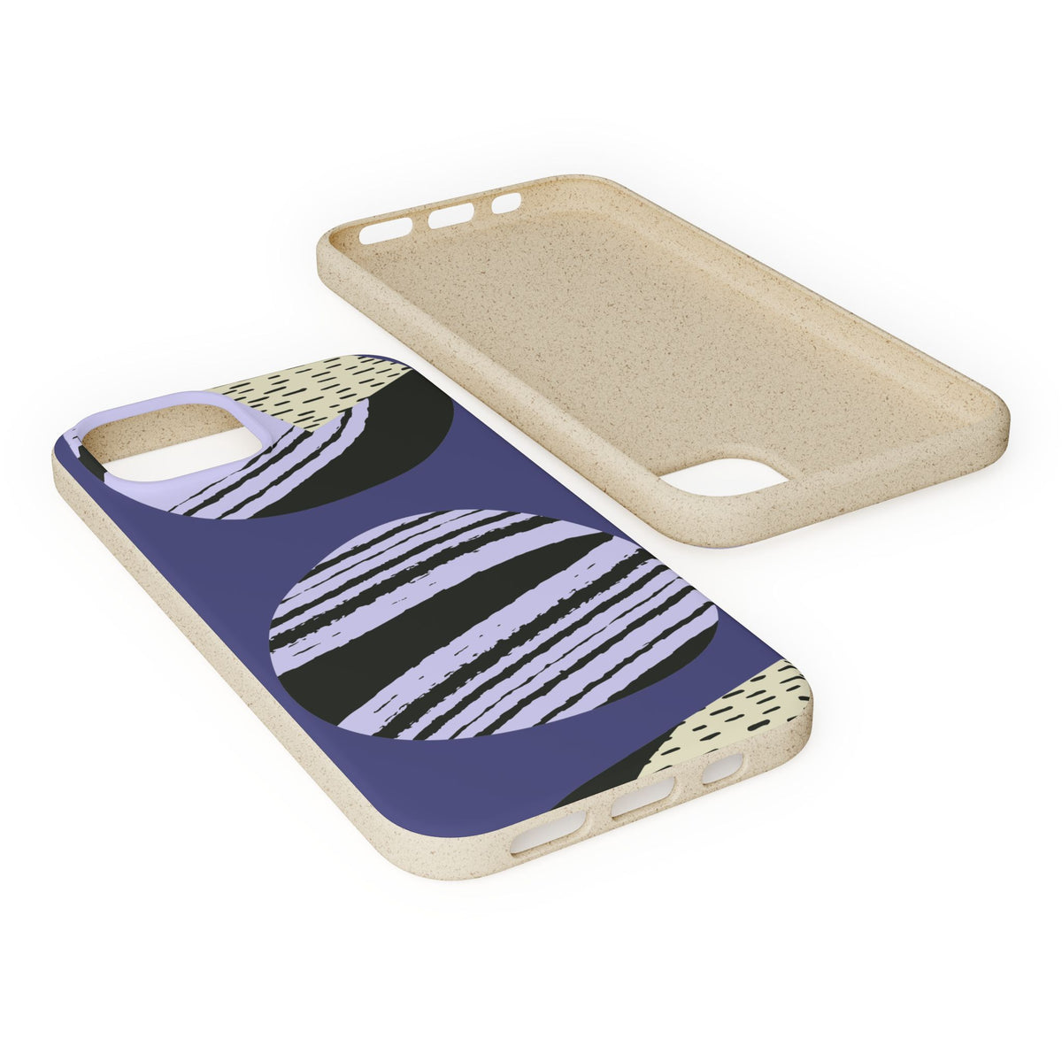 Biodegradable Phone Case — Abstract Striped Circles Eco Cover