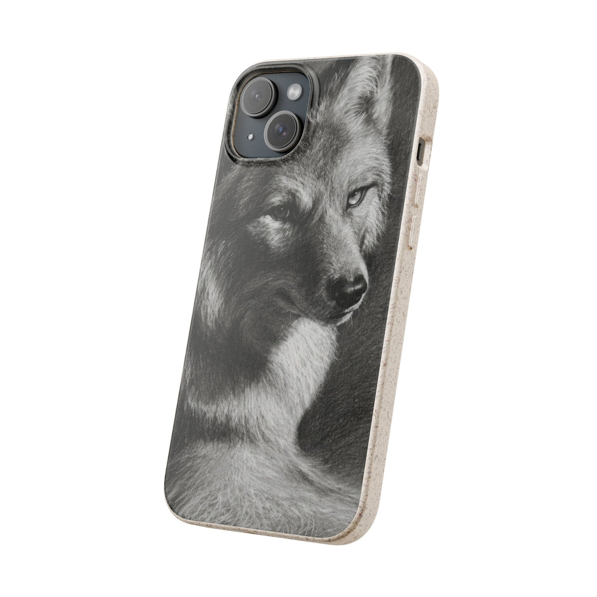 Wolf Portrait Biodegradable Phone Case — Eco-Friendly iPhone Cover
