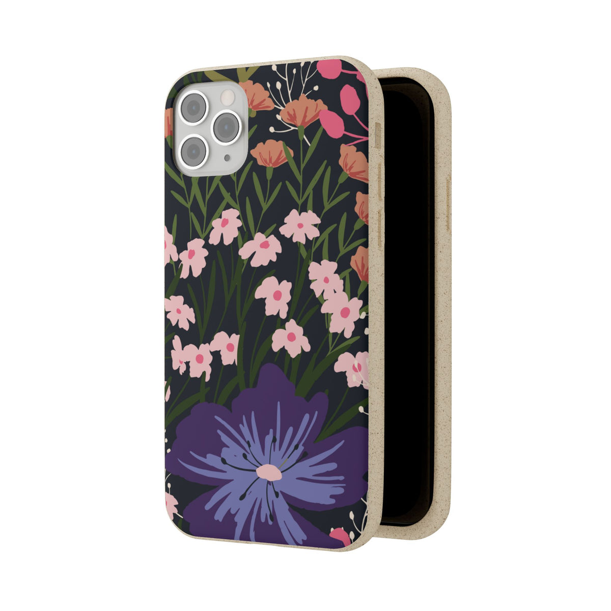 Floral Biodegradable Phone Case — Purple Wildflower Eco Phone Cover