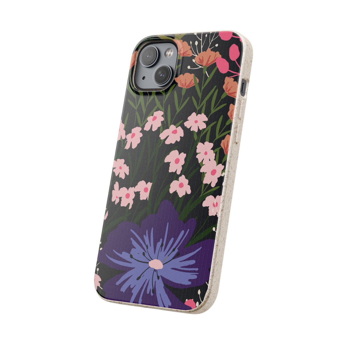 Floral Biodegradable Phone Case — Purple Wildflower Eco Phone Cover