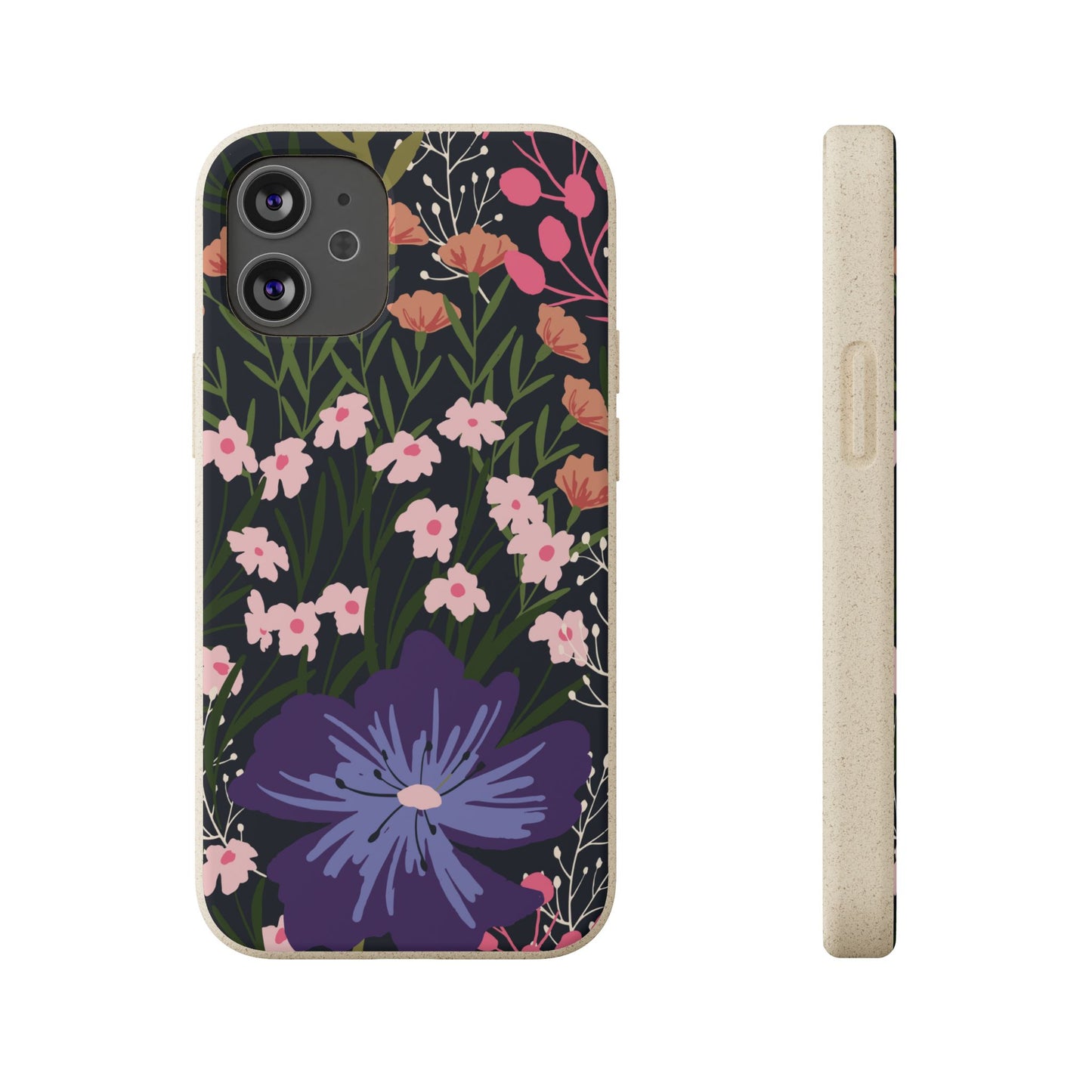 Floral Biodegradable Phone Case — Purple Wildflower Eco Phone Cover